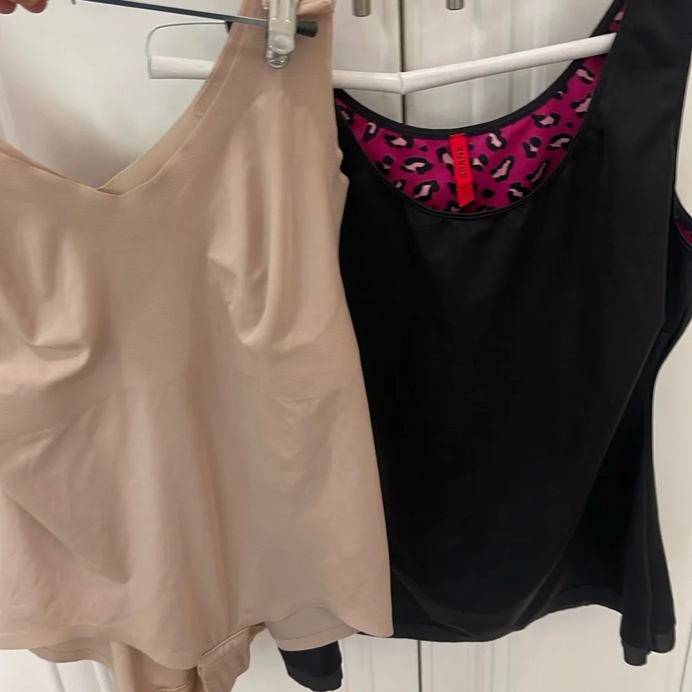 Spanx Slimplicity camisole tank top black & BALI body shaper nude Shapewear XL - Picture 1 of 12